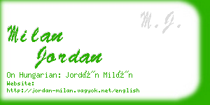 milan jordan business card